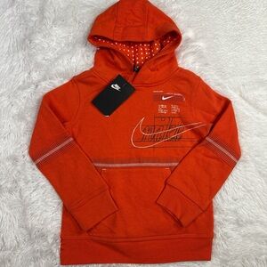 Nike Kids Orange Hoodie with Logo